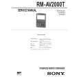 SONY RMAV2000T Manual de Servicio