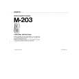 SONY M-203 Owners Manual