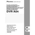 PIONEER DVR-A04/KBXV/2 Instrukcja Obsługi