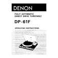 DENON DP-61F Owners Manual