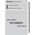PIONEER PRS-D2000SPL Manual de Usuario
