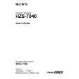 SONY HZS-7040 Podręcznik Użytkownika
