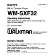 SONY WM-SXF32 Owners Manual