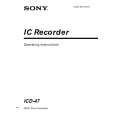 SONY ICD-47 Owners Manual