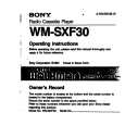 SONY WM-SXF30 Owners Manual