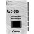 PIONEER AVD-505 Owners Manual
