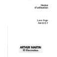 ARTHUR MARTIN ELECTROLUX AW815T Owners Manual