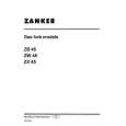 ZANKER ZW45 Owners Manual