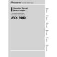 PIONEER AVX-7600/EW5 Manual de Usuario