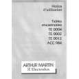 ARTHUR MARTIN ELECTROLUX TE0012W Owners Manual