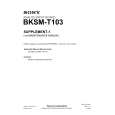 SONY BKSM-T103 Instrukcja Serwisowa